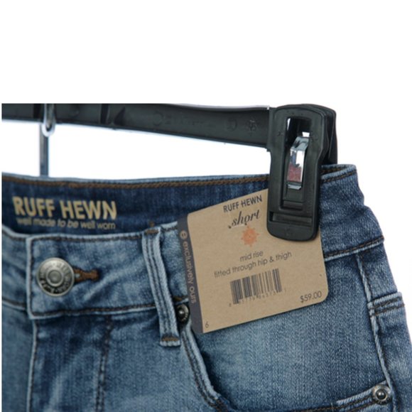 Blue Jean Shorts Mid Rise Size 6 NWT - Picture 2 of 5